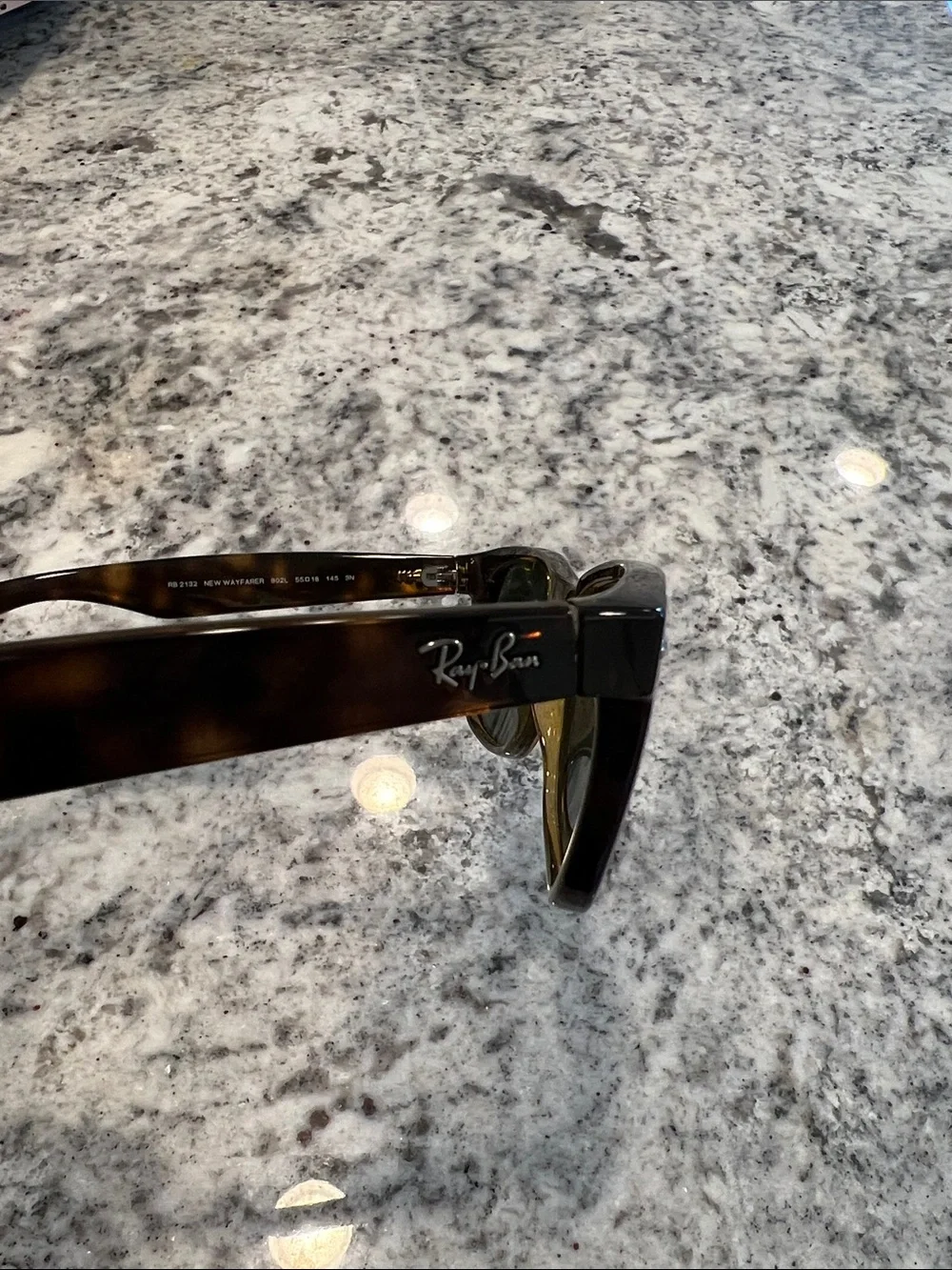 Ray-Ban Tortoise Frame Sunglasses with Green Lenses